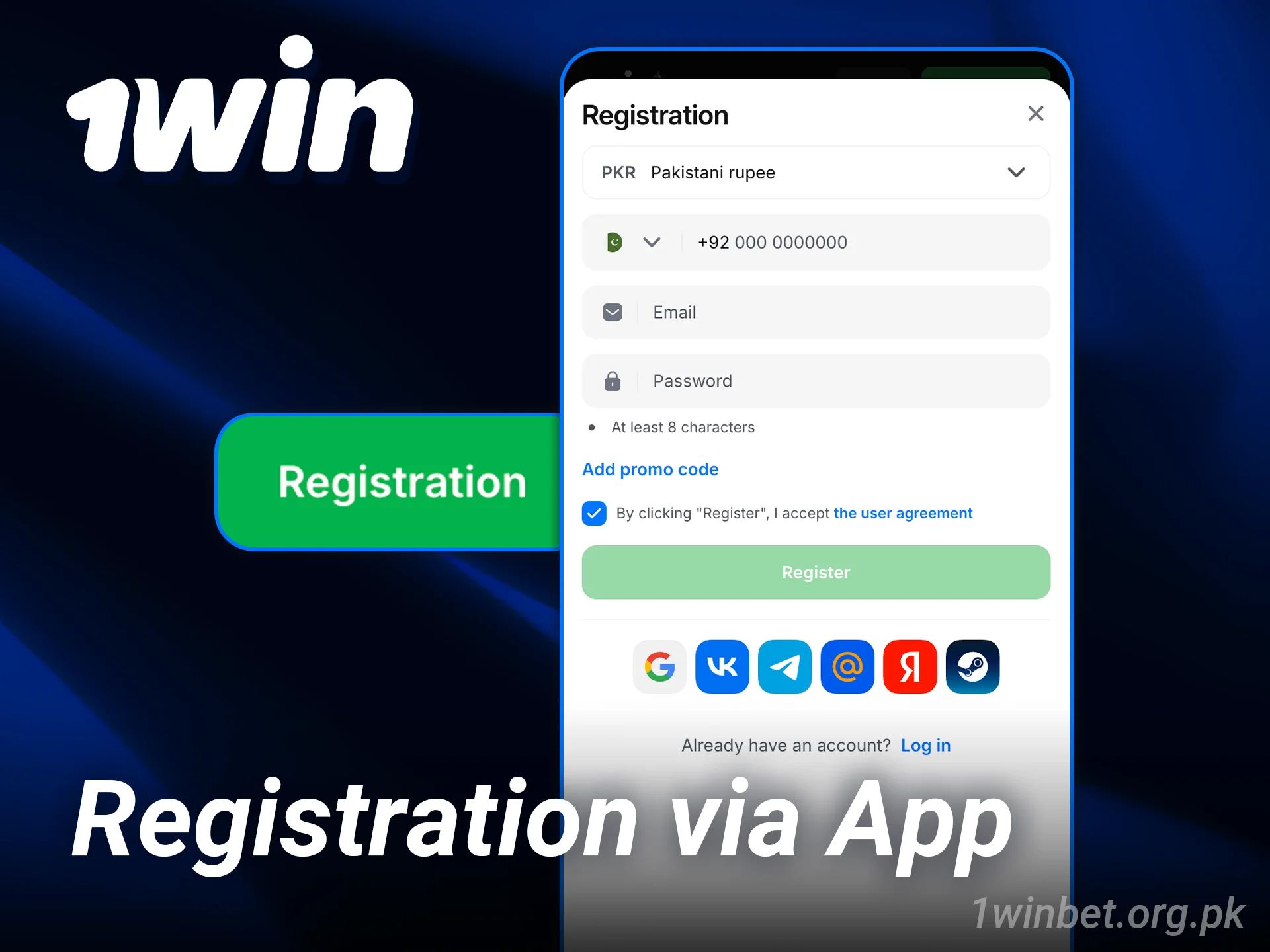 Learn how to register in the 1win casino app in Pakistan.